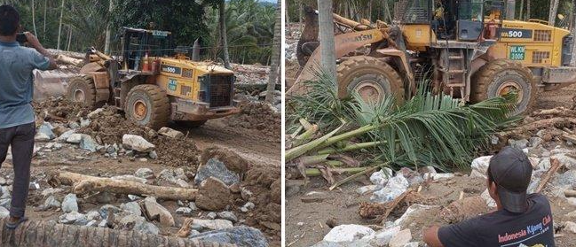 Breaking News, 3 Hari Pasca Banjir, Akses Jalan Mengkang Bolmong Sulut Mulai Dibuka